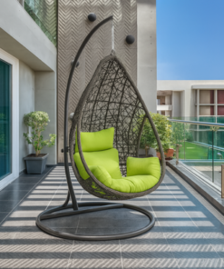 Alternative view of Waterdrop Waterproof Rattan Outdoor Hanging Egg Swing Chair with Stand & Breathable Cushion