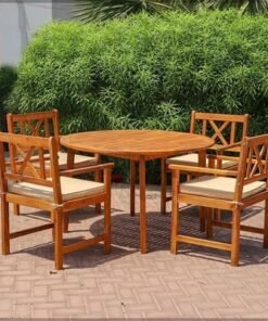 Alternative view of Acacia Wood Chairs With Cushions Table Round Bistro Set