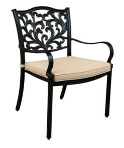 Santorini Outdoor Set- 92×92×74CM- Black frame/Beige cushion- 1 Year