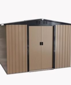 Alternative view of Egardenkart, Outdoor Storage Shed Metal - Extralarge 8.5x6.8 Ft, Tan | Garden Shed with Sliding Double Door | Outdoor Storage Cabinet for Garden Storage | Outdoor Shed Storage (With Installation)