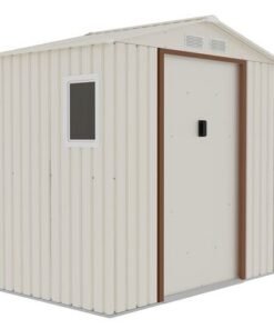 Alternative view of CamelTough Outdoor Metal Storage Shed, 7X4.2 feet, Garden Metal Shed Weather Resistant Beige, CT-640