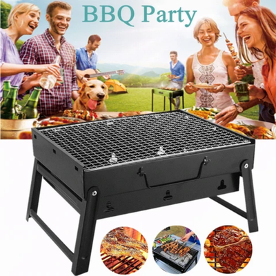 Folding Outdoor Barbeque Grill Black 36X10.5X28cm - Image 2