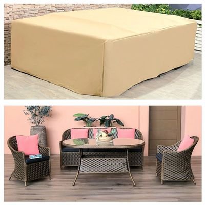 Protection Cover for Venus 5-Seater Outdoor Sofa - L300 X W180 x H80cm - Beige - Image 2