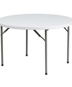 Alternative view of Plastic Folding Round Table Fold-in-Half Metallic Frame Portable Multi-purpose Carry Handle 10-12 Persons Dining Living Office Camp Picnic Beach Furniture DIA180*75cm