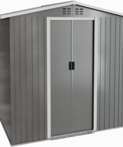 Alternative view of Egardenkart Outdoor Storage Shed Metal - Extralarge 8.5x6.8 Ft Light Grey | Garden Shed with Sliding Double Door | Outdoor Storage Cabinet for Garden Storage | Outdoor Shed Storage (With Installation)