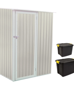 Alternative view of CamelTough Outdoor Metal Storage Shed 4.7 X 3 feet with Heavy Duty Storage Boxes 42L & 60L, Weather Resistant, Garden Shed Combo, Perfect for Storing Garden Tools, Yard Tools and Garage - CT-206