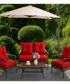 Alternative view of Schondor-Outdoor Sofa Set -Phil-COF-SET-004-105x55x45 CM-Aluminum-Black Frame - RED