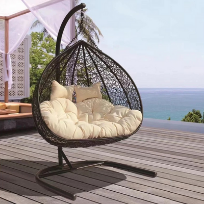 Hanging Egg Swing Chair with Stand Egg Chair Wicker Indoor Outdoor Hammock Egg Chair with Cushions 550lbs for Patio, Bedroom, Garden and Balcony - Image 2