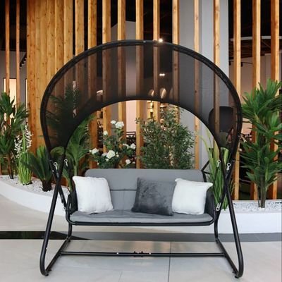 Schondor- outdoor -Steel Double Swing-135×38×29CM- Black- 1 Year - Image 2