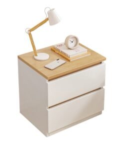 Sharpdo Nightstands Simple Modern Bedroom Bedside Table Solid Wood Minimalist Multi-function Light Luxury Style Bedside Storage Small Cabinet Bedside Table with Drawer
