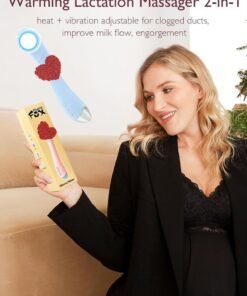 Soft Breast Massager for Breastfeeding Heat and ibration Adjustable for Clogged Ducts, Improve Milk Flow Engorgement