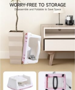 Alternative view of AL-WAHA AL-ZHABIA 4-in-1 Multi-Function Baby High Chair with Adjustable Height and Footrest | Double-Layer Food Tray, 360° Wheels & Safety Belt | Infant Feeding Chair for Babies 6 Months to 3 Years (Pink)