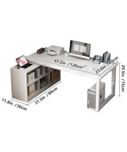 NKX Computer and Multifunction Table Home Office Workstation 120 CM with 3 Drawers - Image 4
