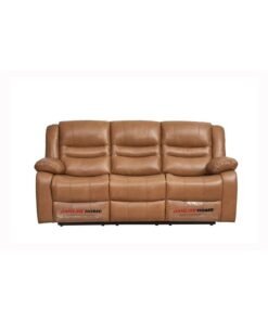 DANUBE HOME Dazler 3 Seater Air Leather Recliner Modern Design Three Seat Sofa Comfortable Living Room Furniture L 207 x W 94 x H 104 cm Brown