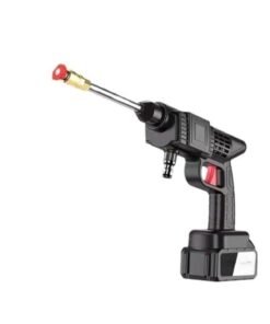 Huitich 21V High-Pressure Car Washing Water Gun with Storage Box Black Includes 2 Battery, 5-Meter Hose, and Tool Box.