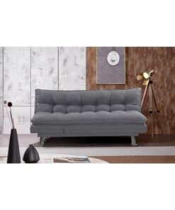 Al Zakharef Furniture Sofa Cum Bed 3 Seater Fabric Sleeper Sofa, Modern Convertible Sofa Bed for Living Room & Guests, Grey, W110 x L180 x H75 cm