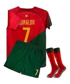 Ronaldo Kids Soccer Jersey 7# Jersey Youth Kid Soccer Jerseys, T-Shirt Trunks Socks Soccer Shirt Set