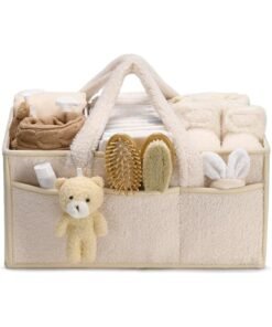 YOUWE7 Baby Diaper Caddy Organizer for Changing Table, Baby Storage Basket for Diapers and Wipes, Gift for Baby Shower, Portable Diaper Storage, Gift for Baby Shower, Newborn Essentials