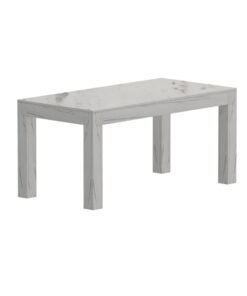 Mahmayi Modern Wooden 6-Seater Dining Table Only - Stylish White Levanto Marble Finish for Kitchen, Dining Room, Living Room