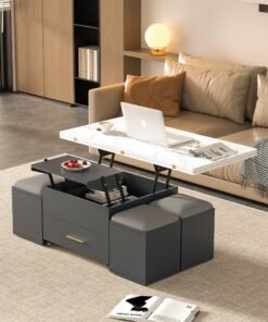 Multifunctional Adjustable Height Modern Dining Table Set Coffee Table Set