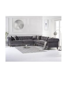 Maharat Al Bahar MAB FURNISHINGS Grey Modern Luxury Sofa Set for Stylish Living - Size: 270x270 cm