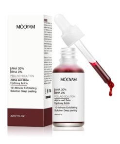 MOOYAM 30% AHA 2% BHA Peeling Solution 30ml Exfoliating Treatment for Face Chemical Peel Reduces Acne Blemishes and Wrinkles for Blemishes Wrinkle Red Peeling BHA Liquid Exfoliant Acid Peels 30ml