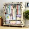 Simple Wardrobe Fabric Steel Frame Single Double Cloth Wardrobe Storage Simple Modern Economical Bedroom Assembled Wardrobe