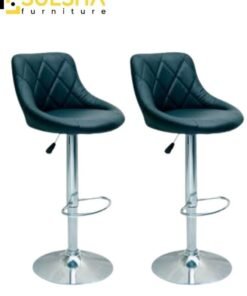 SULSHA 2 Piece PU Leather Round Bar Stool with Back Rest Height Adjustable Swivel Pub Chair Home Kitchen Bar stools Backless Stool with Footrest (C-Orange)