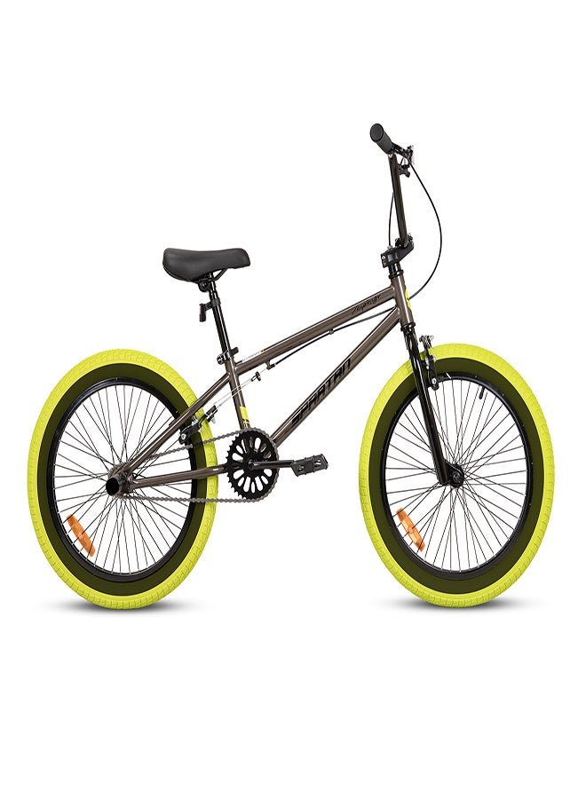 Spartan ZEPHYR Freestyle BMX Bike | 20 Inch Wheel Size | Single Speed | Grey Color