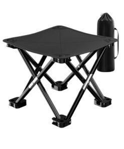 GUDOO Foldable Camping Stool with Stable Feet and Carry Bag, Portable Collapsible Seat 33×33×33 cm for Picnics, Fishing and Outdoor Activities