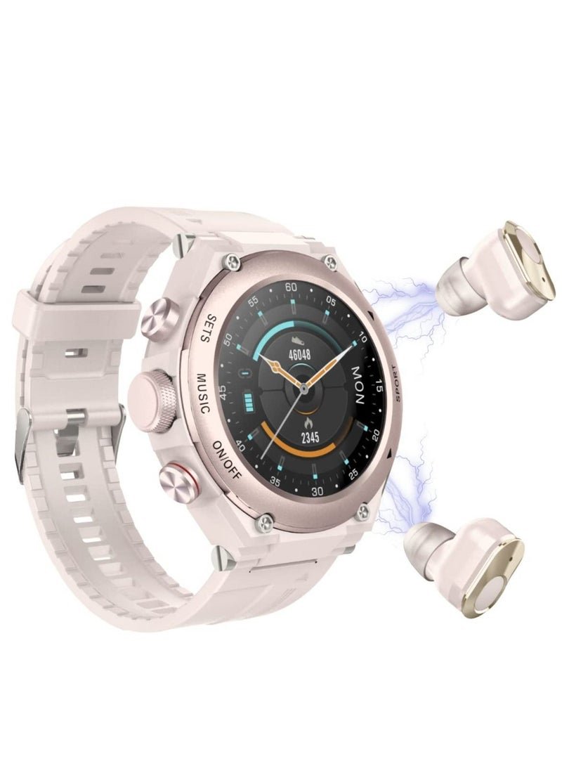 Smart Watch with Earbuds, 3 in 1 Smart Watch, 1.28 Inch Touch HD Screen Fitness Activity Tracker, with Answer/Make Call, Recording, Heart Rate Sleep Monitor Function, Support Long Time Standby