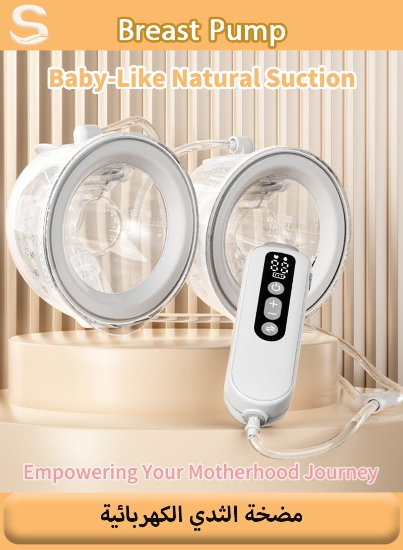 Serinovia Hands-Free Wearable Electric Breast Pump, Painless & Ultra Quiet ≤45dB, 1800mAh Long Battery Life, 3 Modes & 9 Suction Levels, with 21/24mm Flanges (2 Pieces), Discreet and Rechargeable