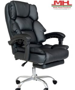 Multi Home Furniture MHF Gaming Chair, PC Office Computer Chair, Adjustable Game Chair with Footrest, PU Leather High Back Computer Racing Gaming Chair, Ergonomic Swivel Task Chair, Lumbar Support Boss Chair R819-BLACK - Image 3