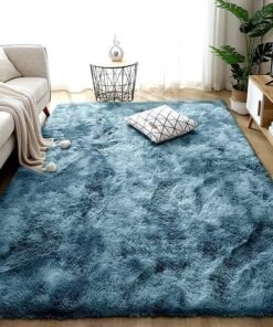 Garlo Area Rugs for Bedroom Living Room Fluffy Fur Rug for Kids Nursery Dorm Room Cozy Furry Rugs Plush Throw Rug  Decorative Accent Rug for Indoor Home Floor Carpet 120 x 160 cm (Blue)