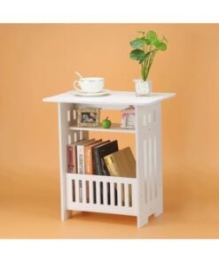 Alternative view of LINGWEI Side Table Wooden End Table with Storage Basket Bedside Table For Bedroom Living room Nightstand Modern Coffee End Table