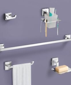 plantex Decan 304 Grade Stainless Steel Towel Rod for Bathroom/Soap Holder/Napkin Ring/Tumbler Holder/Robe Hook/Bathroom Accessories - Chrome