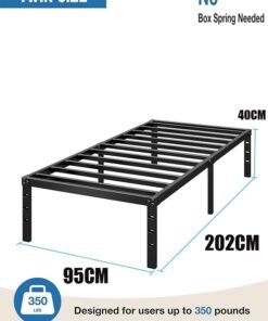 Alternative view of RATSAW Twin Bed Frame 202 x 95cm Metal Platform Bed Frame Mattress Foundation with Steel Slat Support Under Foundation Storage No Box Spring Needed Easy Assembly