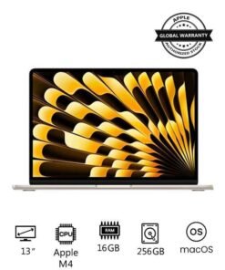 Apple New 2025 MacBook Air MW0Y3 13-Inch Display, Apple M4 Chip 10-Core CPU 8-Core GPU Processor/16GB RAM/256GB SSD/macOS English/Arabic Starlight