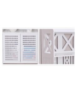 TPGP Multi-Use PVC Storage Cabinet with Display Shelves and Closed Storage Area