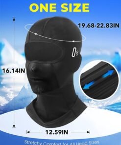 Alternative view of Quantum Breathable Full Face Mask, Summer Cooling Face Mask with Glasses Holes, Sun UV Protection for Motorcycle Work Ski