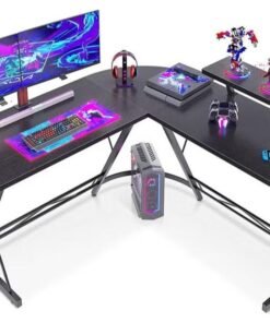 Stubborn L-type game corner table with display stand, save space, easy to assemble, suitable for gaming table,office desk and writting desk