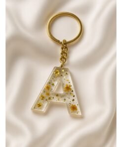 Ready For Chai Handmade Resin Alphabet Keychain – Letter A | Luxury Personalized Gift