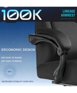 ACPLAY Ergonomic Gaming Chair with Footrest, High-Back Design, Adjustable Recline, Breathable & Comfortable Fabric, Lumbar Support, Large Size for Adults - Image 4