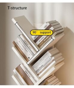 RATSAW 5 Tier Bookshelf Tree Bookshelf Corner Bookshelf for Small Space Floor Standing Bookcase Storage Rack Utility Organizer Shelves for Living Room Bedroom Home Office - Image 3