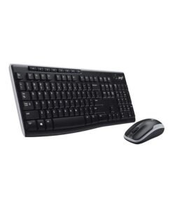 Logitech MK270 Wireless Combo Keyboard and Mouse, English Arabic Layout, Long Battery Life, 1000 DPI Resolution, Multimedia Keys, Compact Design Black