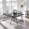 SKY-TOUCH L-Shaped Computer Deskï½œGaming Desk ï½œPC Workstationï½œHome Office Deskï½œCorner Desk Study Desk with Removable Monitor Stand