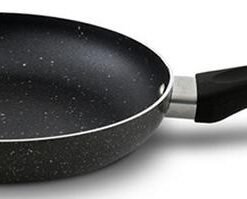 DELICI Non Stick Frying Pan - 24CM, Premium Granite Gray Non Stick Skillet with Eco-Friendly PFOA Free Coating, Superior Aluminum Body, Heat Proof Bakelite Handle, Multiple Cooktop Compatibility