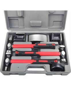 7 Piece Auto Body Repair Tool Hammer Dolly Set, Car Body Repair Tool Kit with Carrying Case, Carbon Steel Dolly and Hammer Dent Body Fender