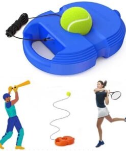 silver shark Tennis Trainer (Pack of 1) Rebound Ball with String Tennis Trainer Set Self Tennis Practice Ball with String Cricket Trainer Rebound Ball with Rope Fill Sand or Water (1)