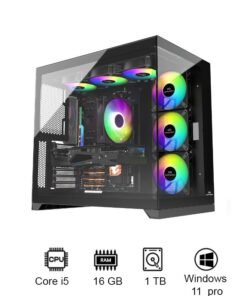 INFINIARC Cube Pro Gaming Desktop PC (Intel core i5-14400F - NVIDIA RTX5060ti- B760- 16GB DDR5 -M.2 1TB- WINDOWS) Black
